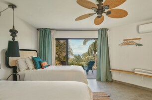 Twin Room Garden with ocean view | Individually decorated, individually furnished, free WiFi, bed sheets
