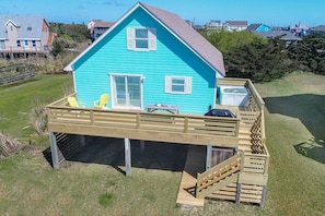 Terrace/patio - Soundside Dog Friendly Home w/ Hot Tub, Smart TVs, and Nearby Beach Access (Avon)