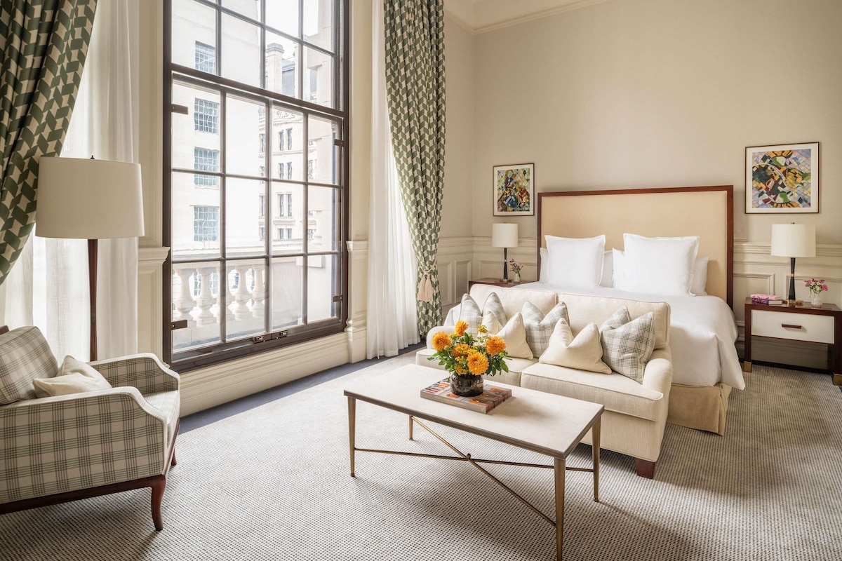 Premium bedding, down comforters, memory foam beds, minibar