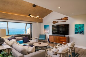 Condo, 4 Bedrooms | Living area | Smart TV - Makena Surf, #g-301-302 4 Bedroom Condo by RedAwning (Kihei)