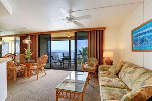 Living area - Kihei Beach, #407 1 Bedroom Condo by RedAwning (Kihei)