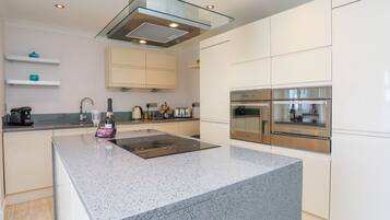 Fridge, dishwasher, electric kettle, toaster