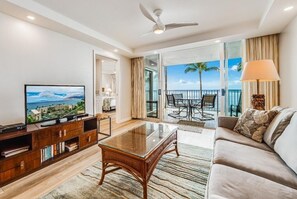 Living area - Royal Mauian, #517 2 Bedroom Condo by RedAwning (Kihei)