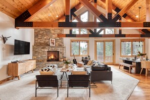 Smart TV, fireplace, video games, offices