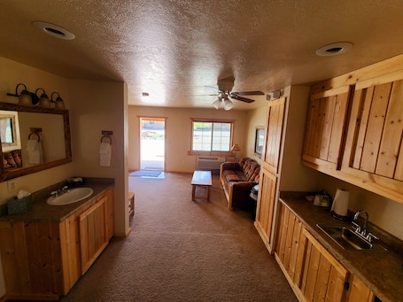 Individually decorated, individually furnished, free WiFi, bed sheets. Flaming Gorge Hideout