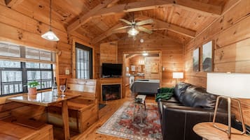 Smart TV, fireplace, DVD player