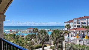 A resort with a pool, beach, and ocean view. - Elegant Beach Escape, Warm, Comfy Cozy, Family fun, Massage Chair, Retro Games (North Topsail Beach)