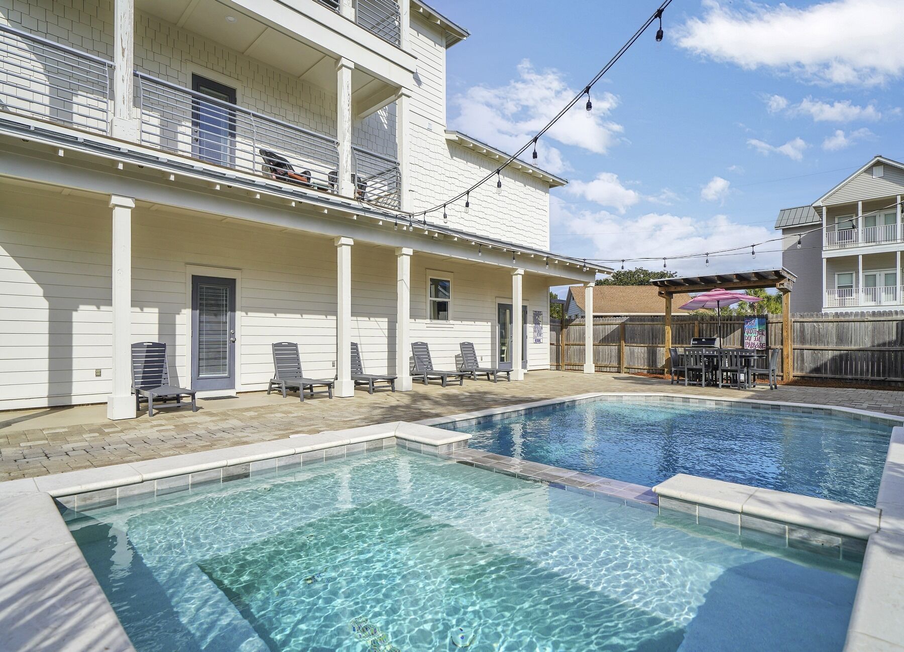 Piscine extérieure, piscine chauffée