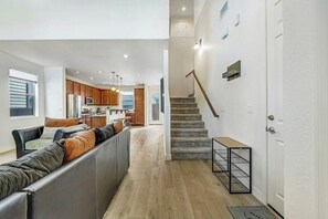 TV connectée, cheminée, livres, vidéothÚque