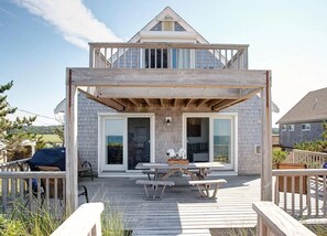 Outdoor dining - Oceanfront home on Private Beach! (Sandwich)