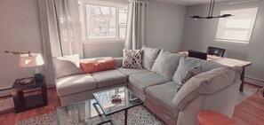 Living area - Entire Cozy unit with In-Unit Washer and Dryer (Worcester)