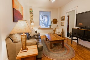 TV, books, music library, video library