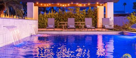 A heated pool, a lap pool