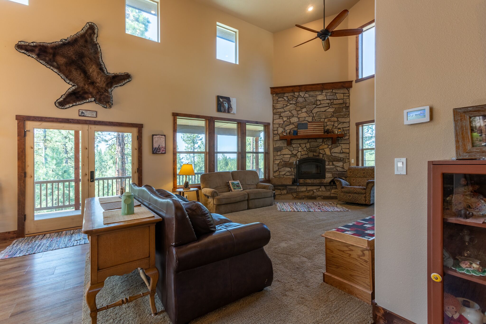 Smart TV, fireplace, DVD player, books