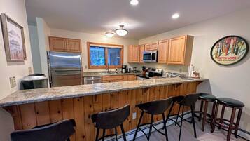 Offers both a Keurig and drip coffee maker.