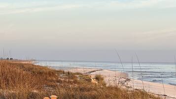 Plage à proximité, chaises longues, serviettes de plage