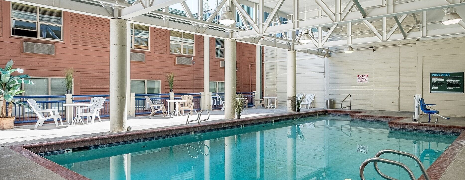 Indoor pool, a heated pool