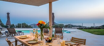 New Villa with spectacular 180° Sea View,Private Pool & BBQ,5 min from the Beach