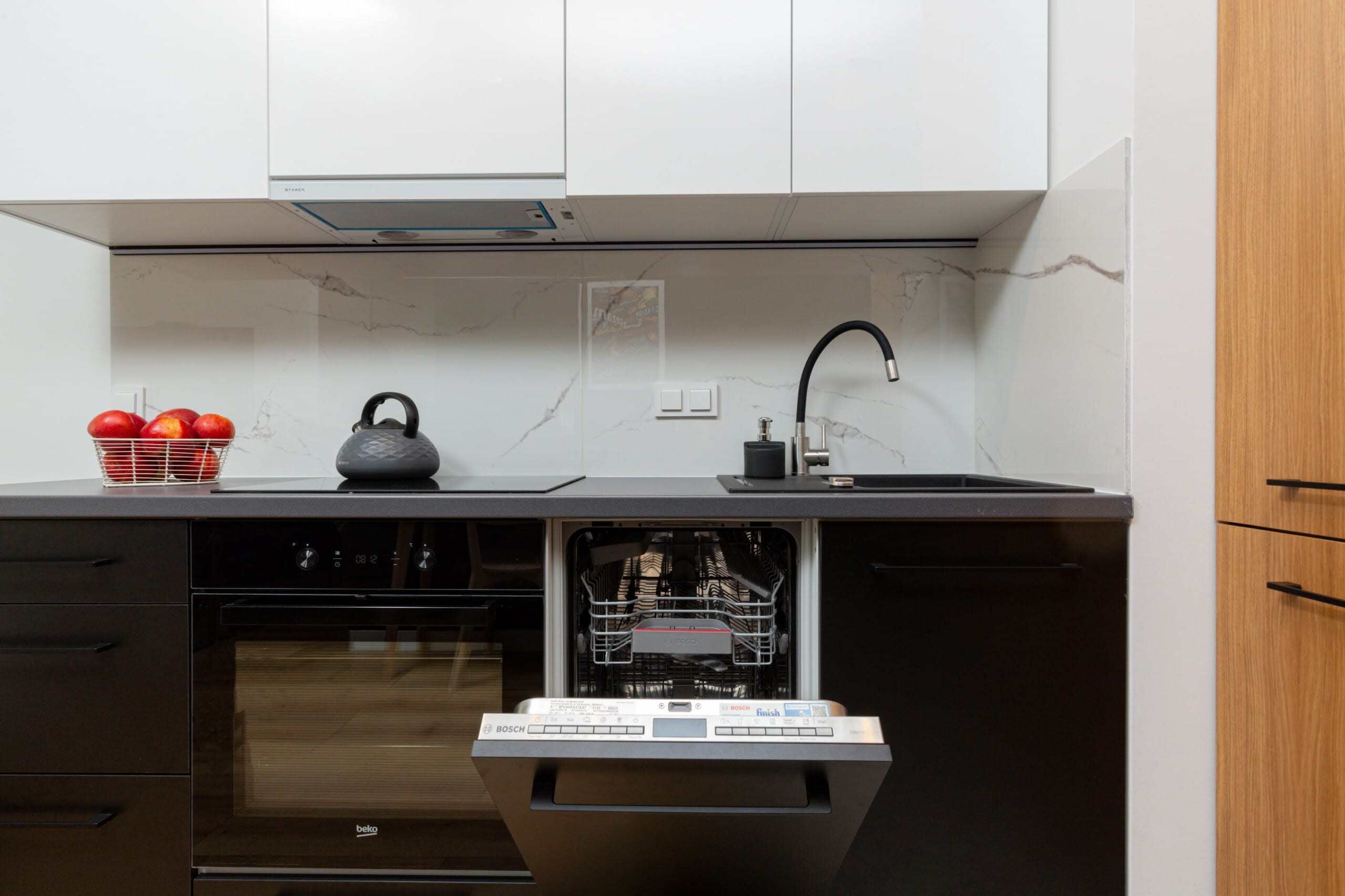 Fridge, oven, stovetop, dishwasher