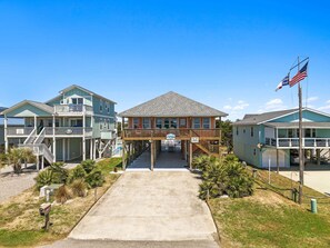 Exterior - Oceanview Absolute Serenity, a 4-bedroom retreat in Oak Island for up to 10 guests. (Oak Island)