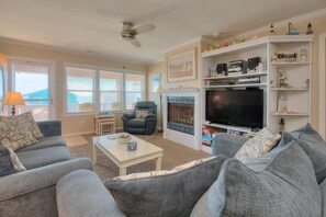 Smart TV, DVD player, video library, stereo - 4BR/3BA Home - 2nd Row, Ocean Views, Steps to Beach, Pool w/ Heating, Sleeps 10 (Oak Island)