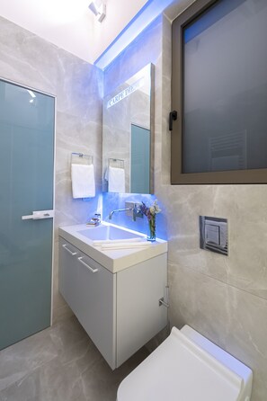 Shower, hair dryer, towels - Villa "Ino" with Sea View, Private Pool & Wi-Fi (Meganisi)