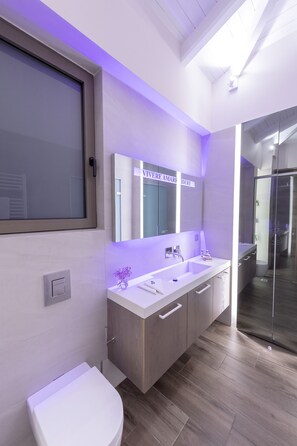 Regadera, secadora de cabello, toallas 