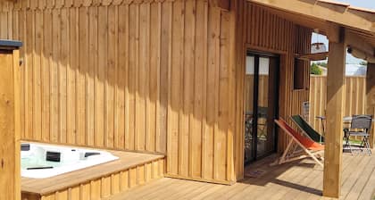 Le cabanon du bassin. GĂźte de charme. Jacuzzi