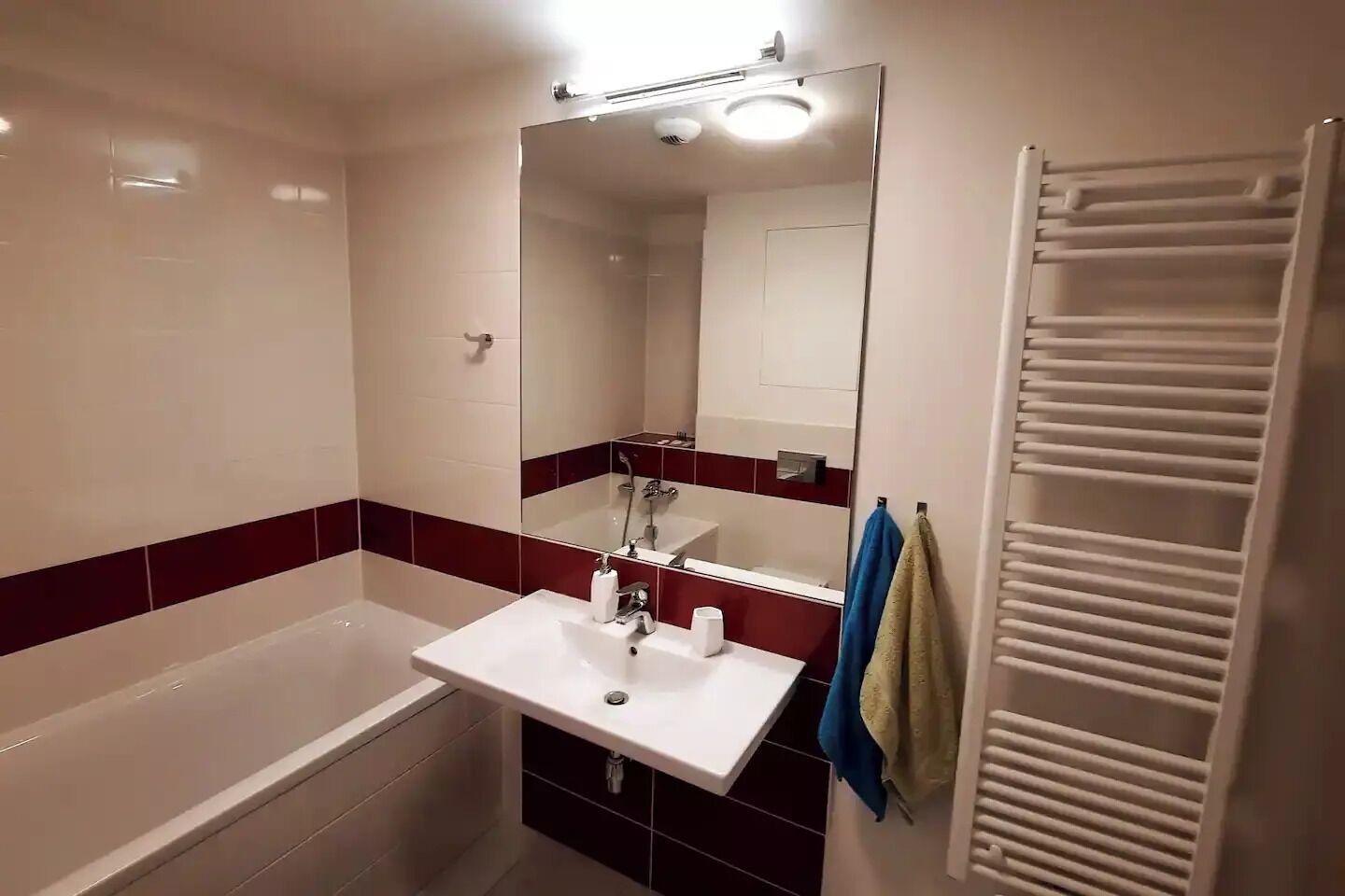 Secadora de cabello, toallas, jabón, shampoo 