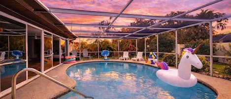 Outdoor pool, a heated pool