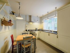 Dishwasher, high chair, cookware/dishes/utensils