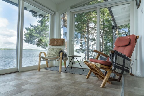 House with hot tub on the beach near Stockholm