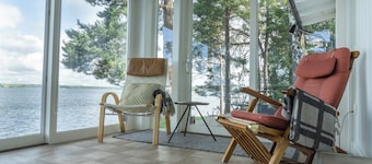 House with hot tub on the beach near Stockholm