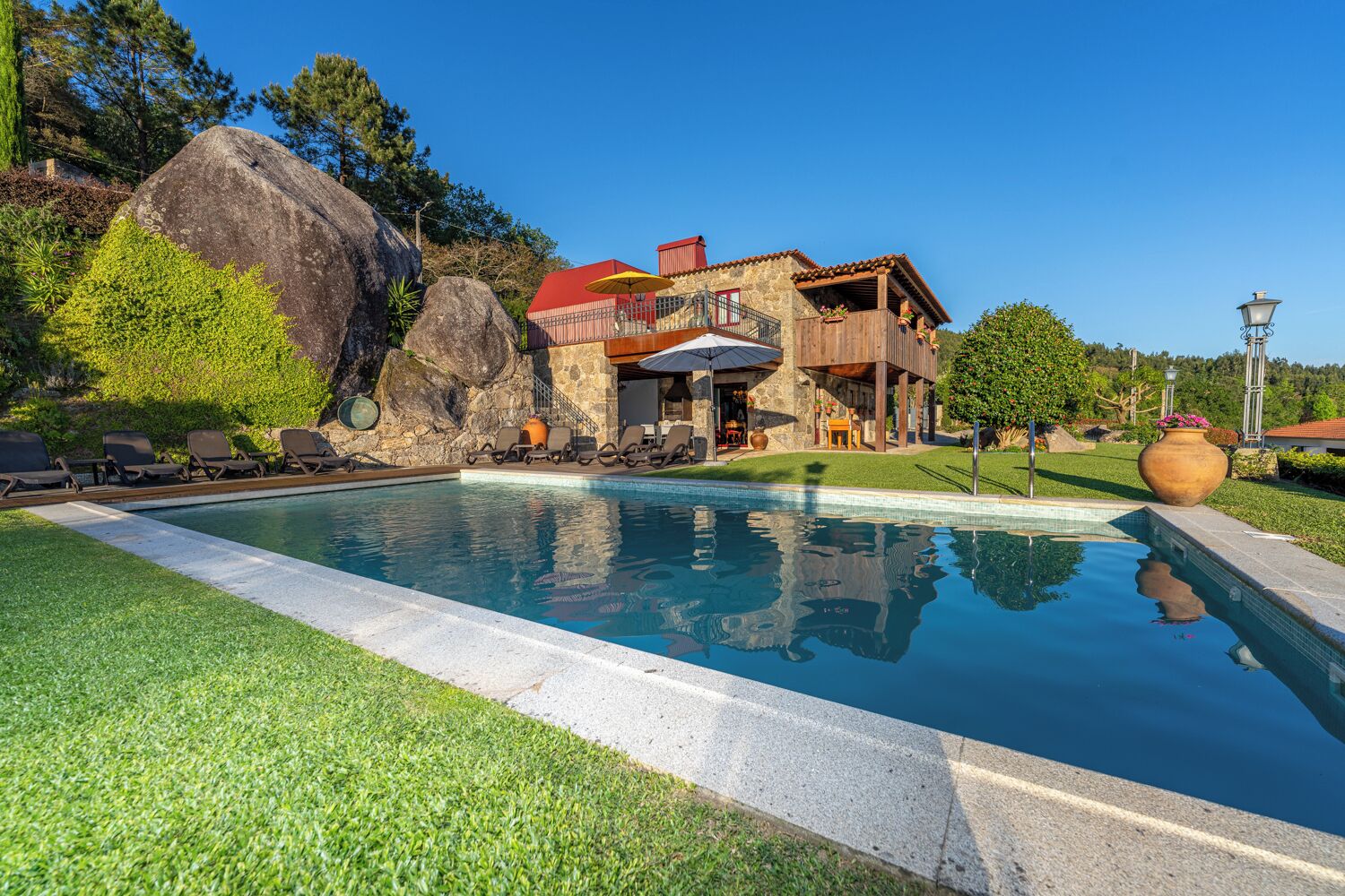 Piscine extérieure, piscine chauffée
