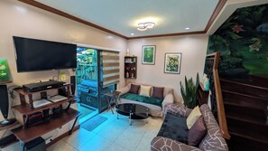 Smart TV, DVD player, books, stereo