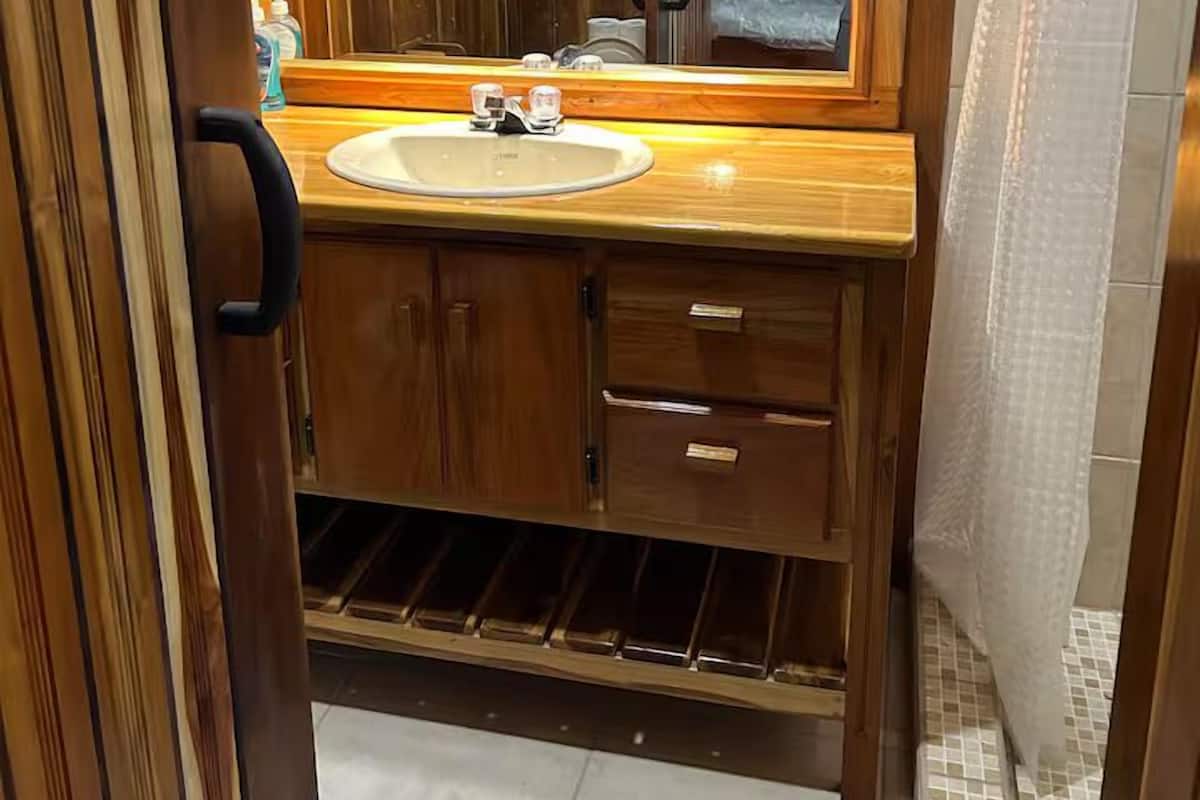 Dusche, Regendusche, Designer-Toilettenartikel, Haartrockner