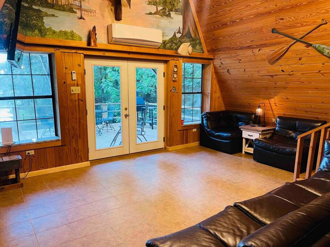 Smart TV, lareira, livros