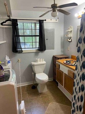 Hair dryer, towels