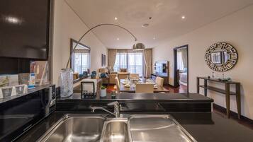 Luxury Apartment | Private kitchen | Espresso maker, electric kettle