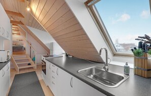 Fridge, stovetop, coffee/tea maker