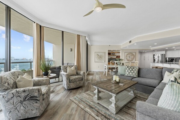 Smart TV - Beachfront at Destin Harbor's East Pass! Epic Views, Pool, Private Beach! (Destin)
