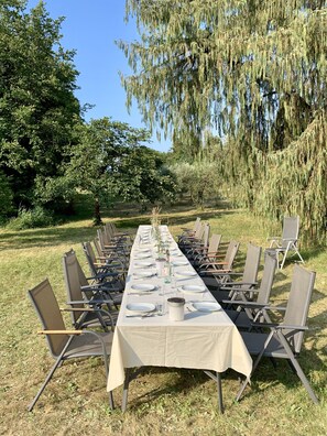 Outdoor banquet area