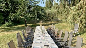 Outdoor banquet area