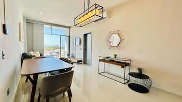 Comfort Apartment | Living area | 50-inch plasma TV with digital channels, TV