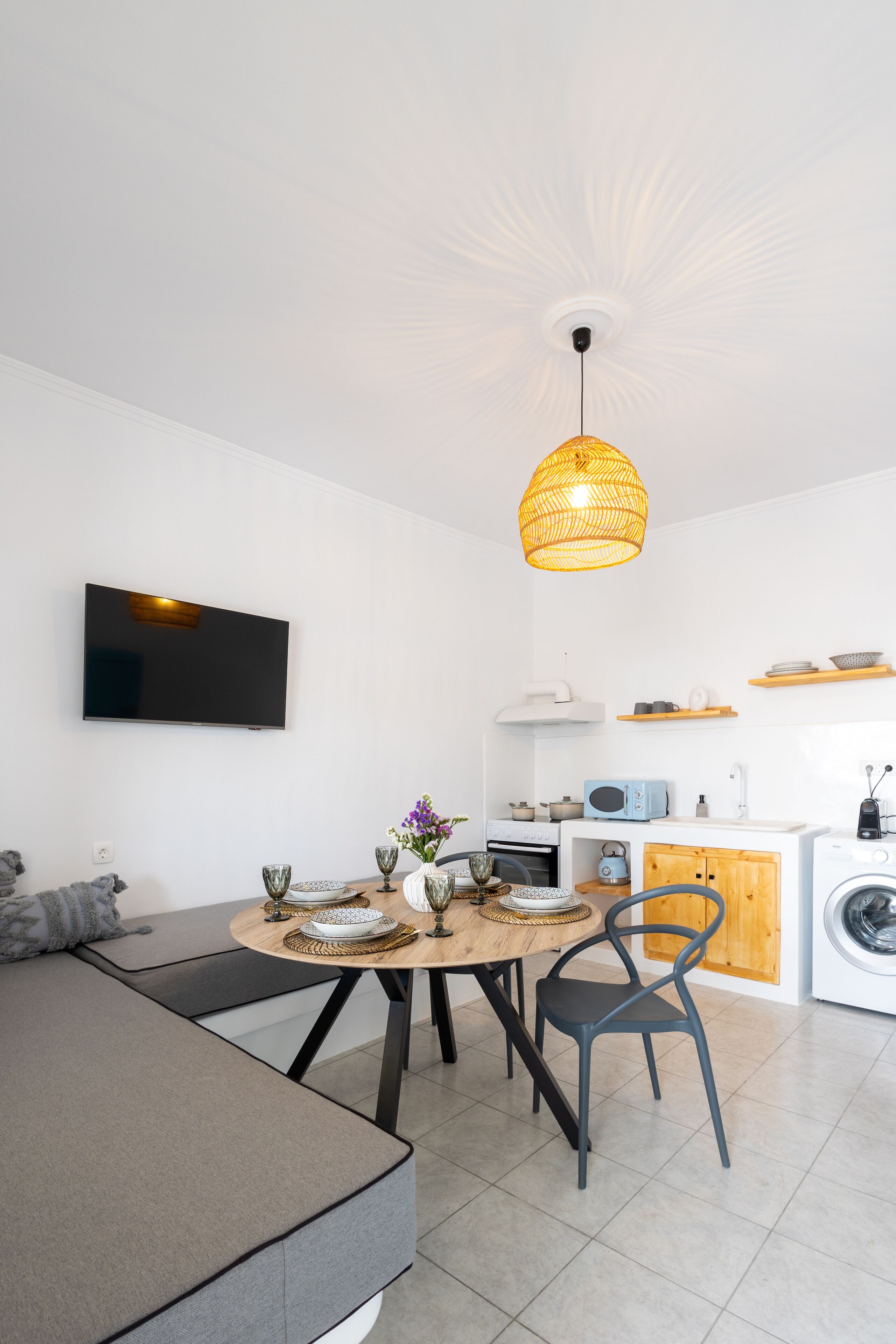 Junior Villa | Private kitchen | Full-size fridge, microwave, oven, espresso maker