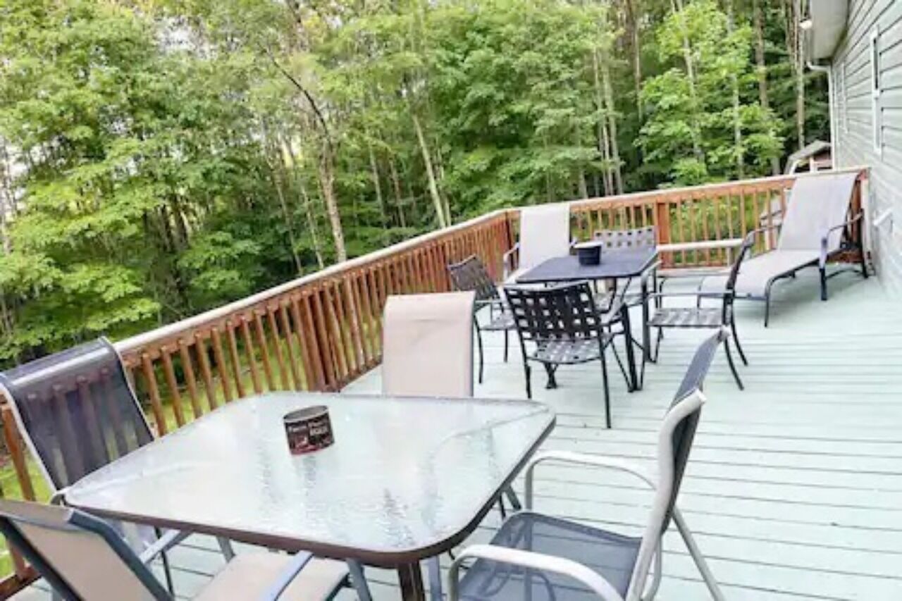 Relax and Rejuvenate on our Elevated Deck Balcony with forest view
