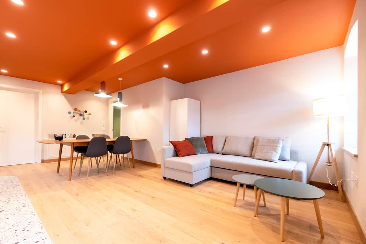 Departamento Confort | Área de sala de estar | Smart TV de 55 pulgadas con canales por cable y televisión