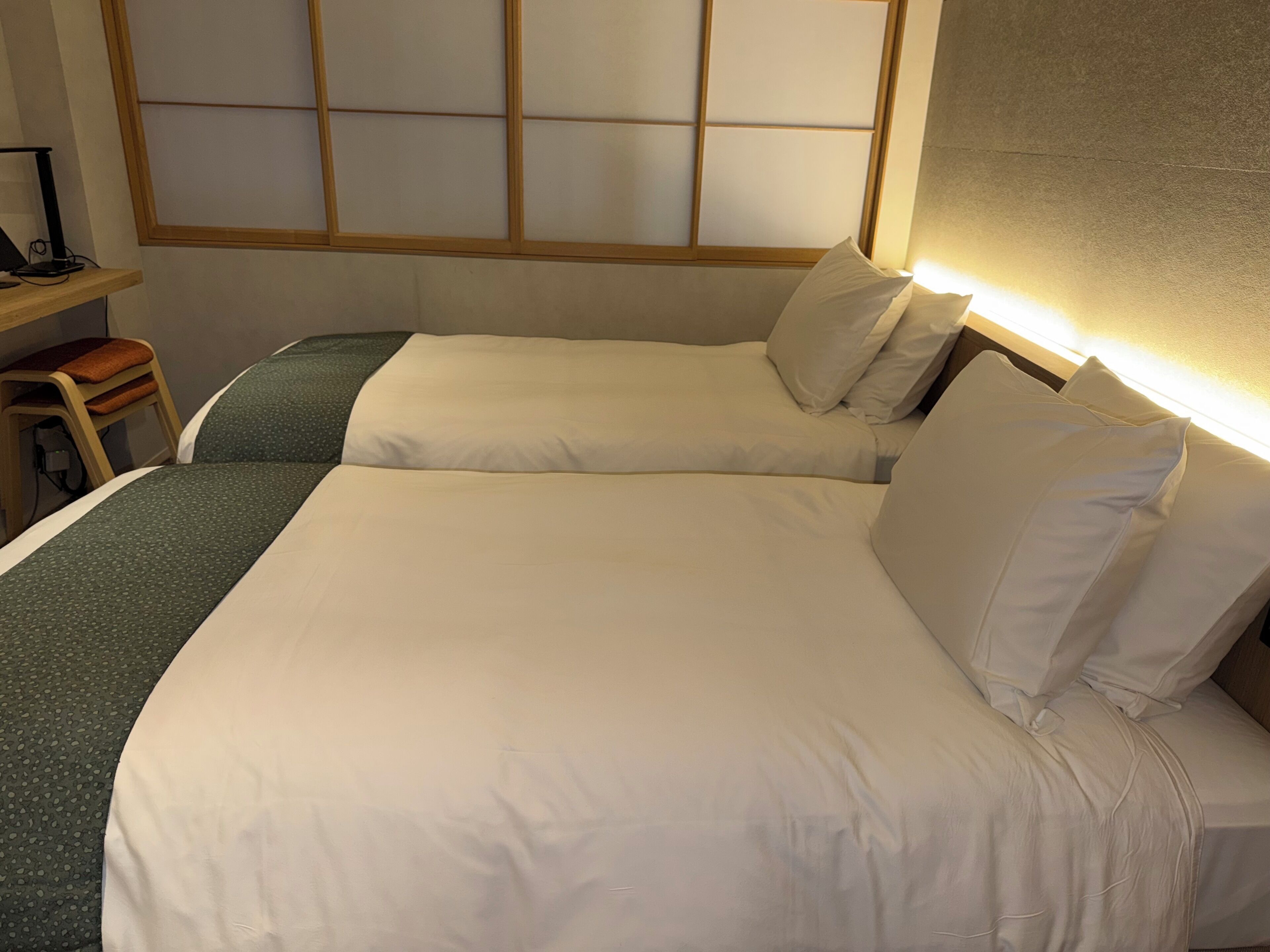 Kahden hengen perushuone (kaksi sänkyä), 2 yhden hengen sänkyä (1st Floor) | Ylelliset vuodevaatteet, untuvapeitot, tallelokero huoneessa, työpöytä