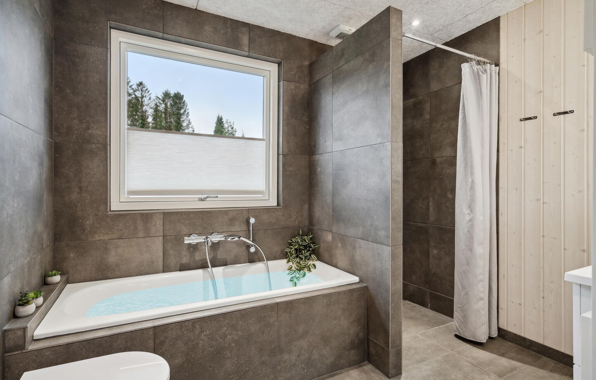 Combined shower/bathtub