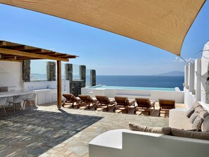 Terrace/patio - Villa Sunset Aura - 4 BDRM - Sea & Sunset View ☀️ (mykonos)